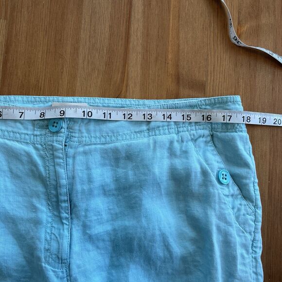 Chicos Women's Pants Size 1.5 Linen Sky Blue Relaxed Lagenlook Wide Leg Beachy - Picture 16 of 16